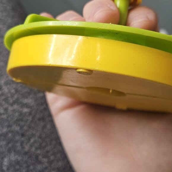 VTG 70s Fisher Price Little People Merry Go Round School Playground Green Yellow - Picture 6 of 10